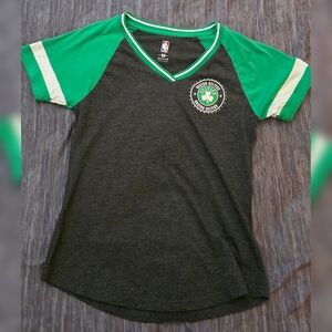 NBA Ladies Green and Gray Short Sleeve Tee